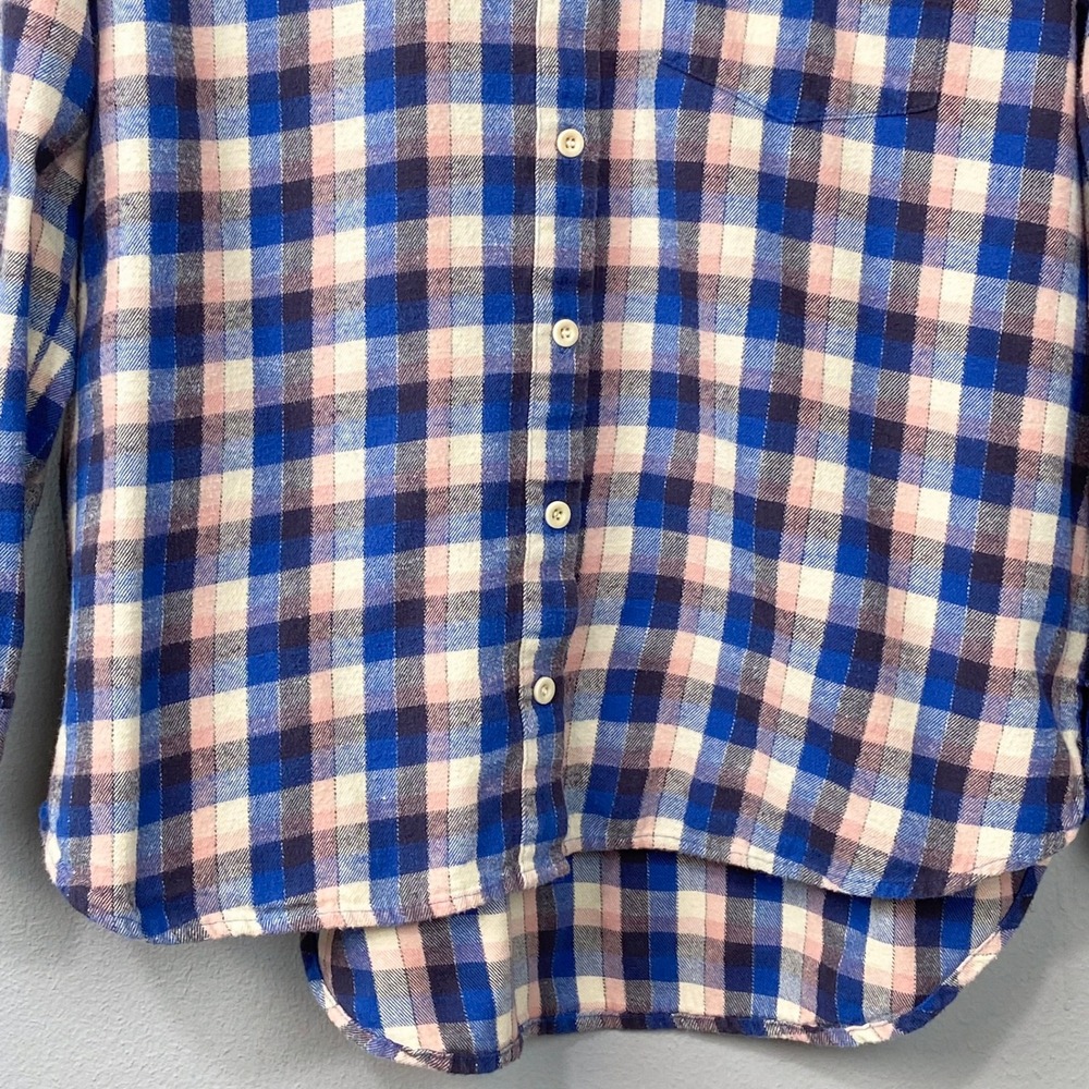 Madewell Flannel Sunday Shirt Size S Button Up Blue Pink Plaid Cabincore Western - Picture 11 of 15